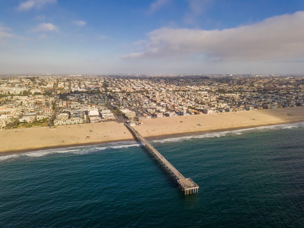 South Bay beach and pier near Redondo Beach and Manhattan Beach, minutes from Apollo South Bay apartments in Gardena CA